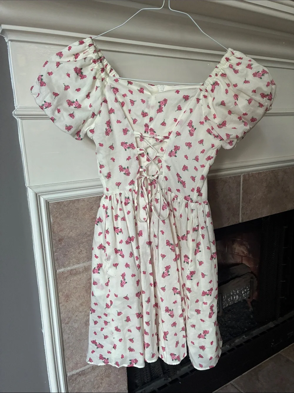 empire waist dress short sleeve Crinkle Gauze Midi Dress-Lemongrass MAID OUTFITS bust 33B The 1960s Squirrel A-Line Bottoms Size (Men's):30